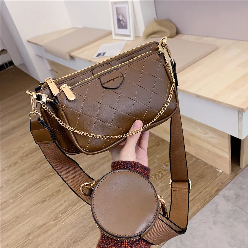 

las mujeres bolsos women hand bags three piece crossbody handbags latest bags handbag ladies classic purses, As pictures or customized