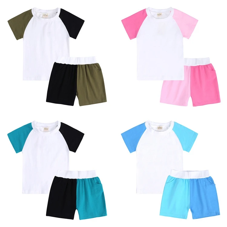 

Summer kids tales Girls Boys Clothing Set two piece pants set baby boy clothing sets M743