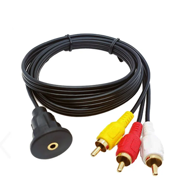 

1M /3FT rca cable Car 3.5mm audio to 3rca extension power cables tattoo rca cable, Red, white and yellow