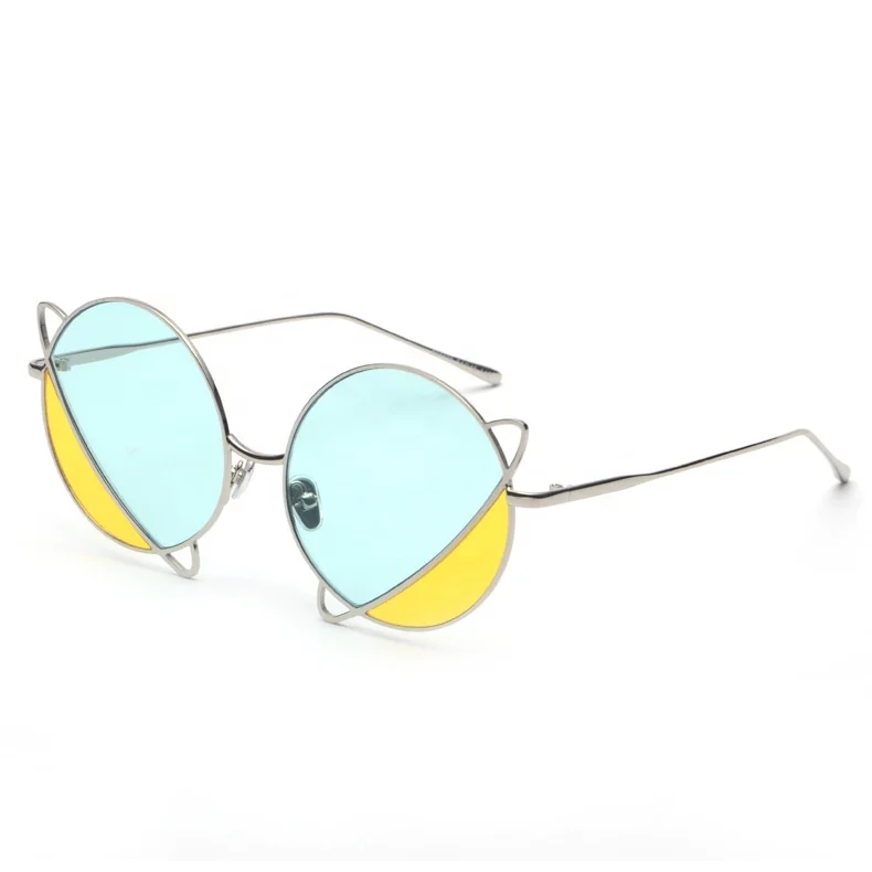 

S31138 New Fashion Planet Shaped Sunglasses Double Color Round Sunglasses