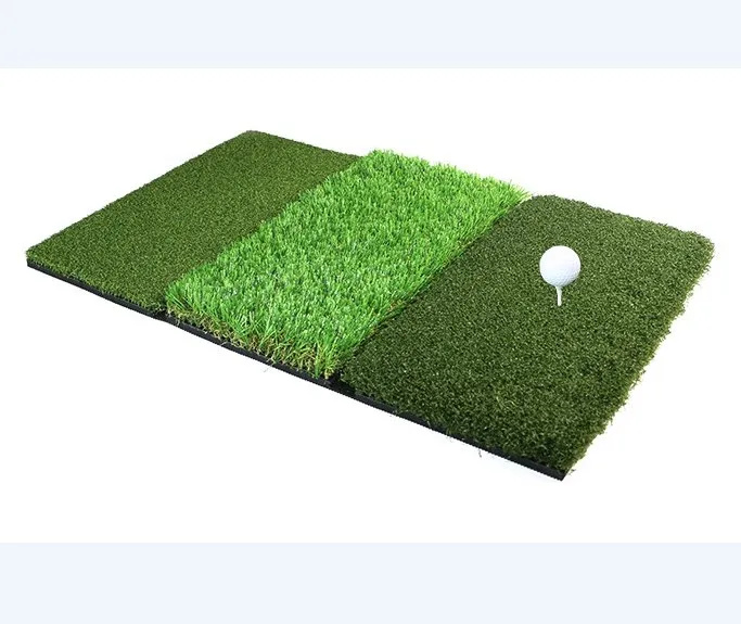 

easy carry 30 x 60cm mini tri fold 3 in1 multi-Length Grass foldable backyard golf Chipping hitting practice mat