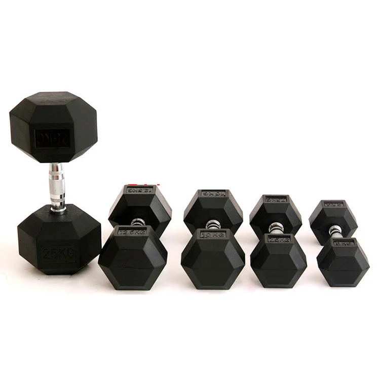 

High quality rubber adjustable hex dumbbell, Black