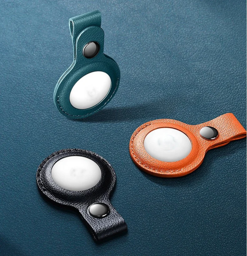 

Amazon Hot GPS Air Tag Case Cover Basic Leather with Key Ring Vegan Leather Case for Apple Airtags, Crystal clear for iphone 12