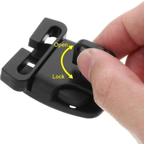 Locking spa cover strap mechanism with open and lock positions