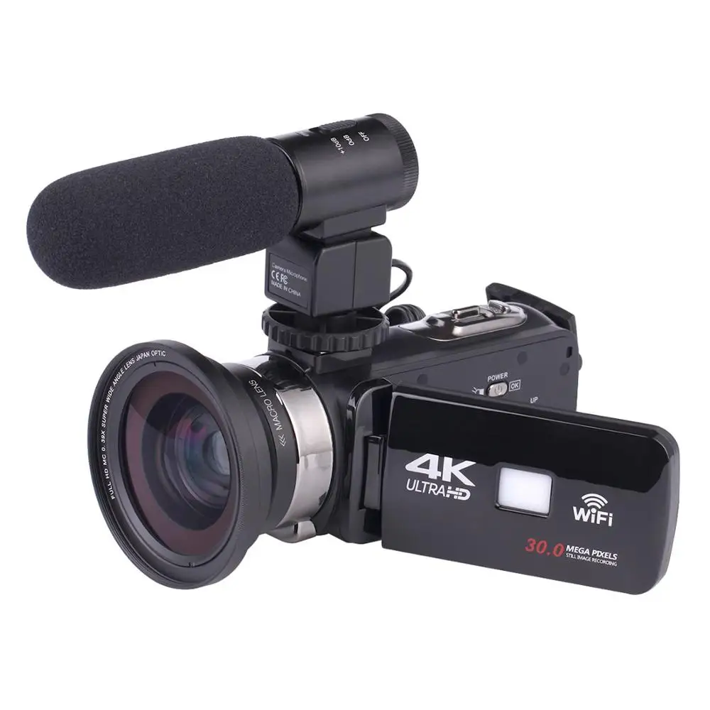 

Professional video 12X Optical Zoom Digital camcorder HDV 4k camera 3.1 Inch IPS cheap digital video camera with IR Night Vision