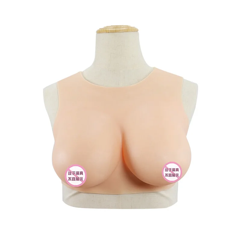 

Round Shape Huge Fake Breasts Realistic Artificial D E G cup Round neck artificial breast with silicone solid breast, Skin color