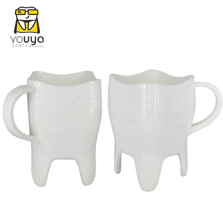 

2021 Promotional Plastic Molar Tooth Shaped Mug Tooth Shape Plastic Mug, White