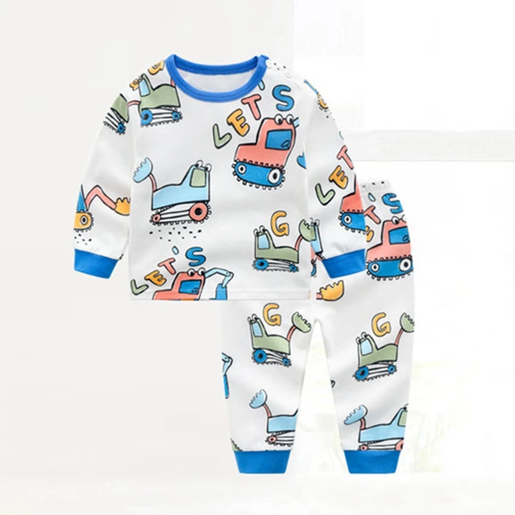 
Autumn winter 1 to 5 years old girl boy pajamas cotton print kids nightwear 