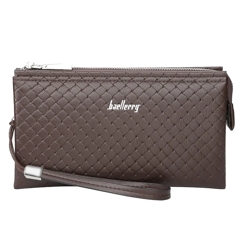 

New arrival 2021 baellerry men's travel handbag large capacity soft leather wallet, Black/coffee