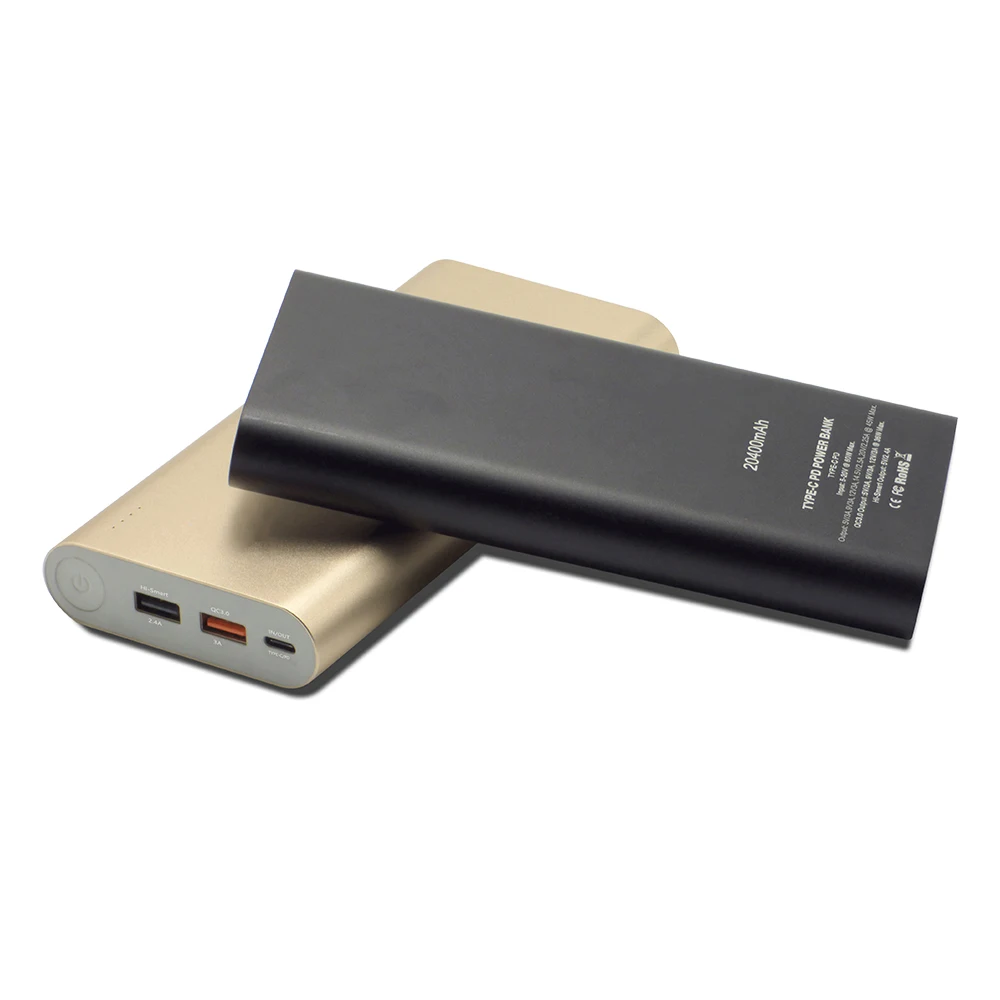 

iMato Manufacturer USB C PD Power Bank for iPhone 8/X Power Delivery 20000mAh, Black,silver