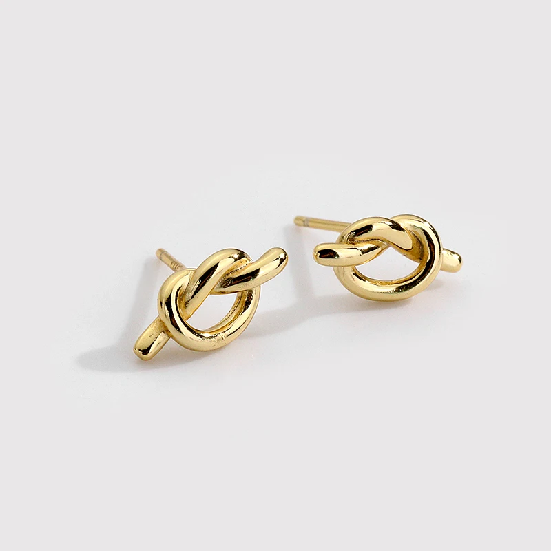 

YE0026 Fashion Jewelry Earrings Knot Studs 925 Sterling Silver Knot Earrings