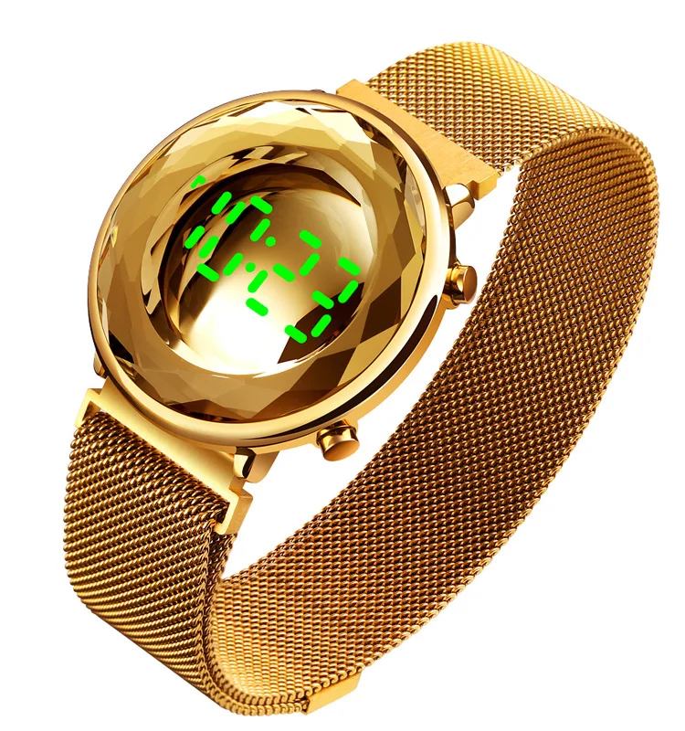 

hot sell luxury simple led mens wristwatch original new fashion Mesh Waterproof colorful mesh band in stock wrist watch