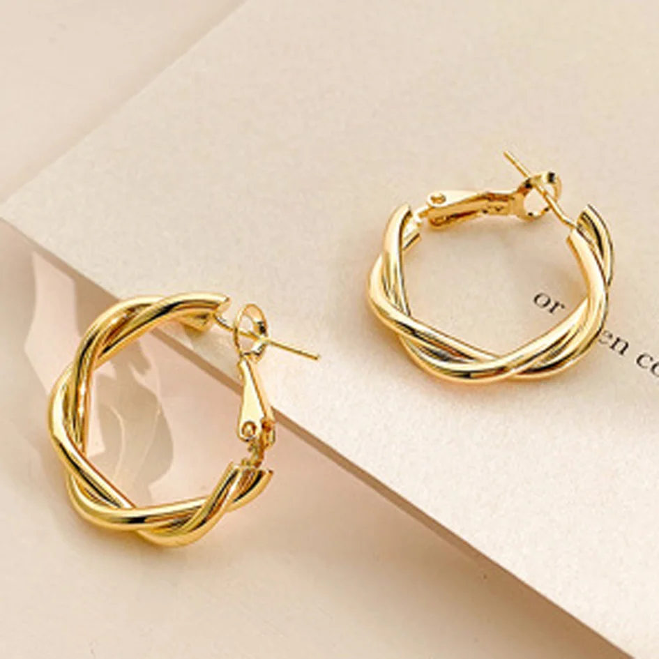 

Custom 925 sterling silver hoop gold plated fine trendy jewelry hoop stainless steel earrings