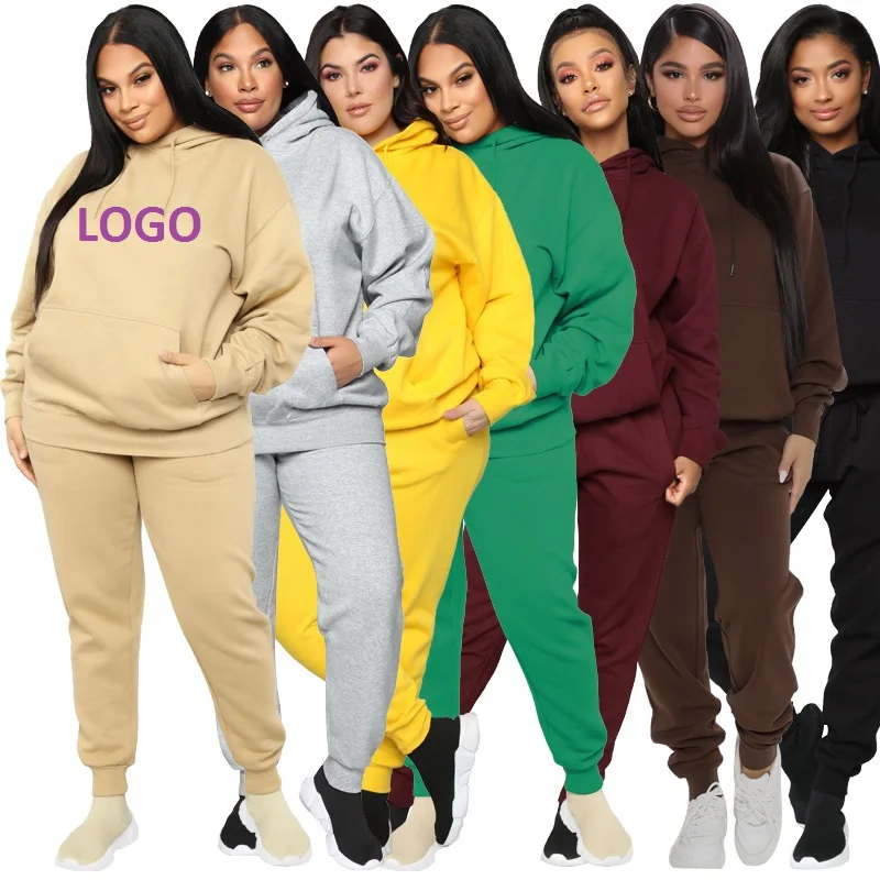 

Custom Winter Women Two Piece Pants Set Fleece Women Sweatsuit Set Tracksuit Wholesale Training Wear Custom Tracksuits For Women