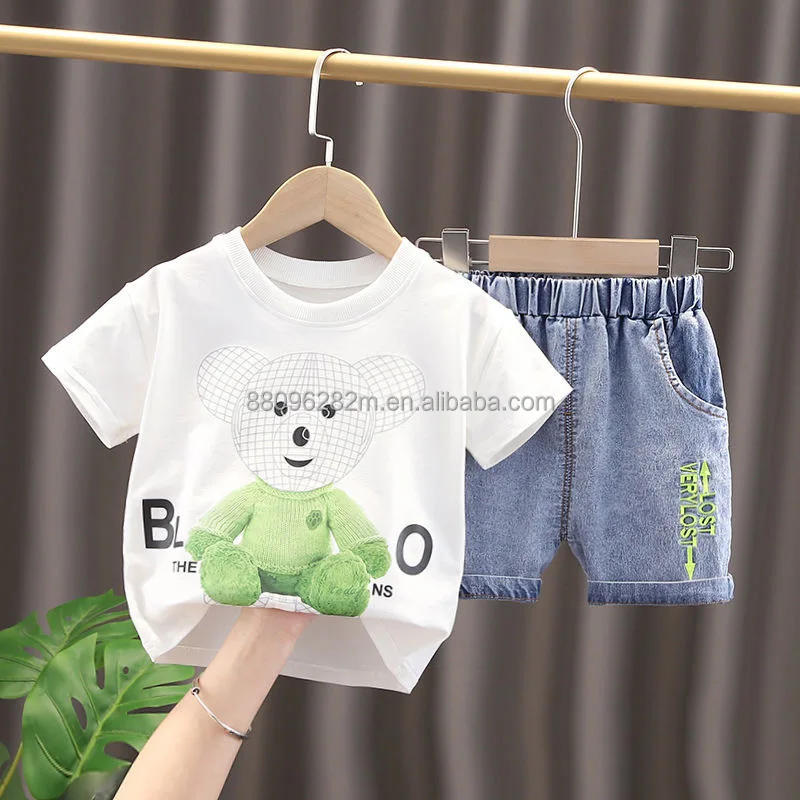 

Children's clothing factory wholesale children's short sleeve set cheap children's sportswear two piece set summer