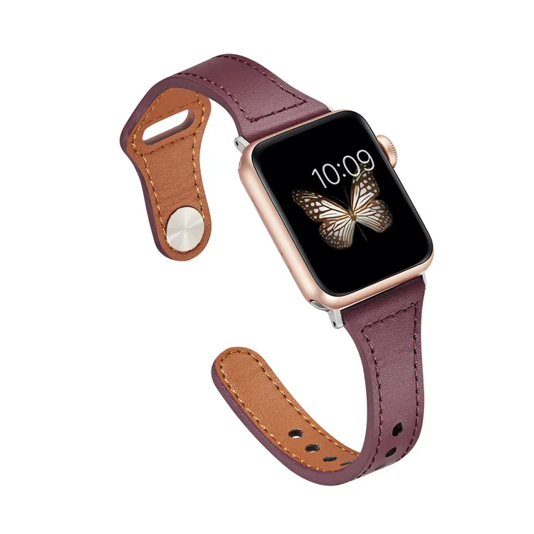 

Fashion Slim Genuine Leather Watch Bands for Apple Watch Series SE 6 5 4 40 44 Luxury Wrist Strap for iWatch 3 2 1 38 42 Women