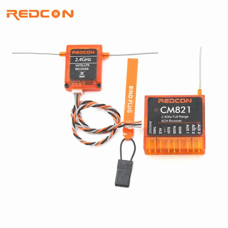 

Redcon AR8000 8CH 2.4G Receiver with satellite compatible with J-R Spek-trum DSM-X DS-M2 remote control rc drone accessories, Picture shown