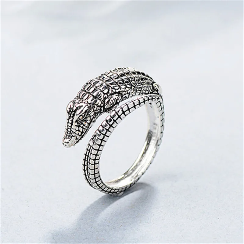 

Amazon hot selling exaggerated creativity new design punk style opening adjustable crocodile animal ring, Picture shows