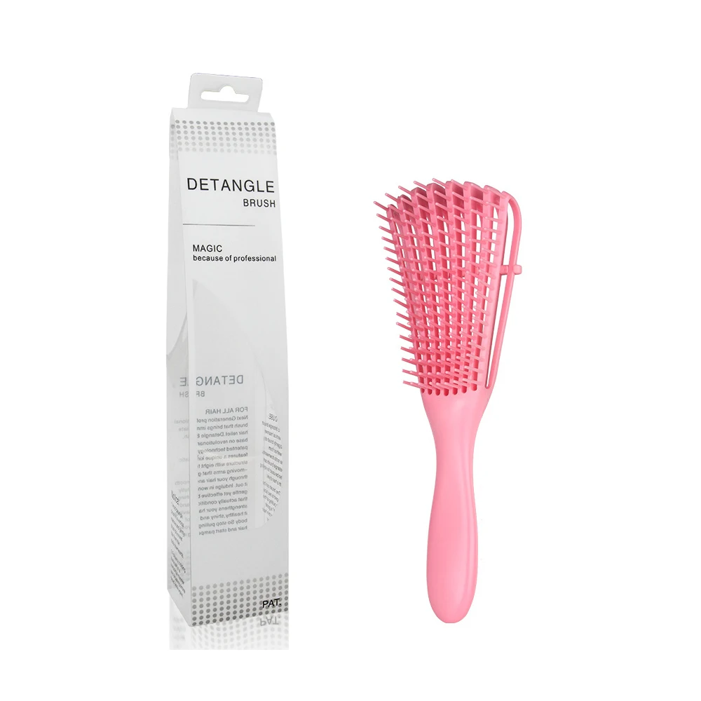 

Custom Logo Hair Detangling Brush for Natural Hair with PVC Box Pack WET Curly Brush Detangling Hair