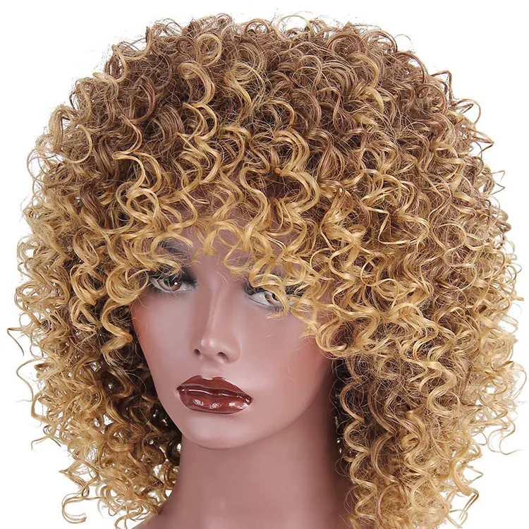 

american natural kinky curly closure human hair synthetic afro wig