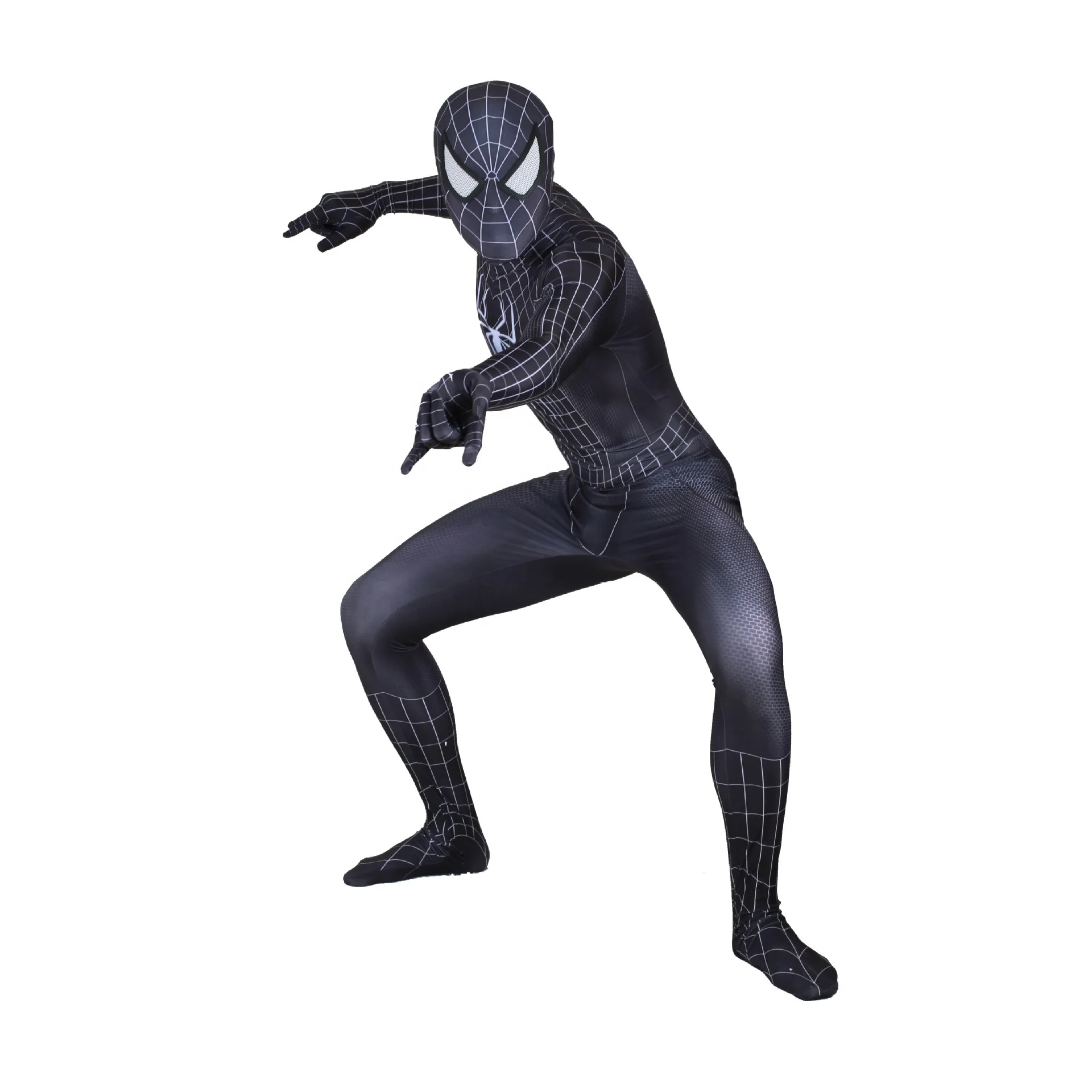 

Wholesale Movie Bodysuit Jumpsuit Marvel Superhero Adult and Child Anime Black Spider man Cosplay Costume Spiderman