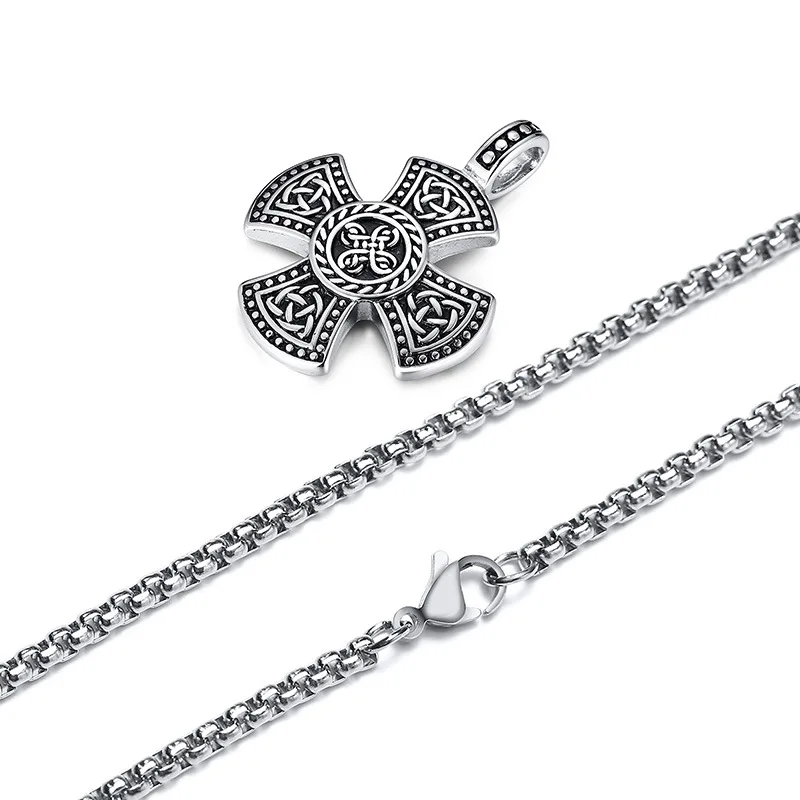 

Men viking jewelry stainless steel cross viking pendant necklace