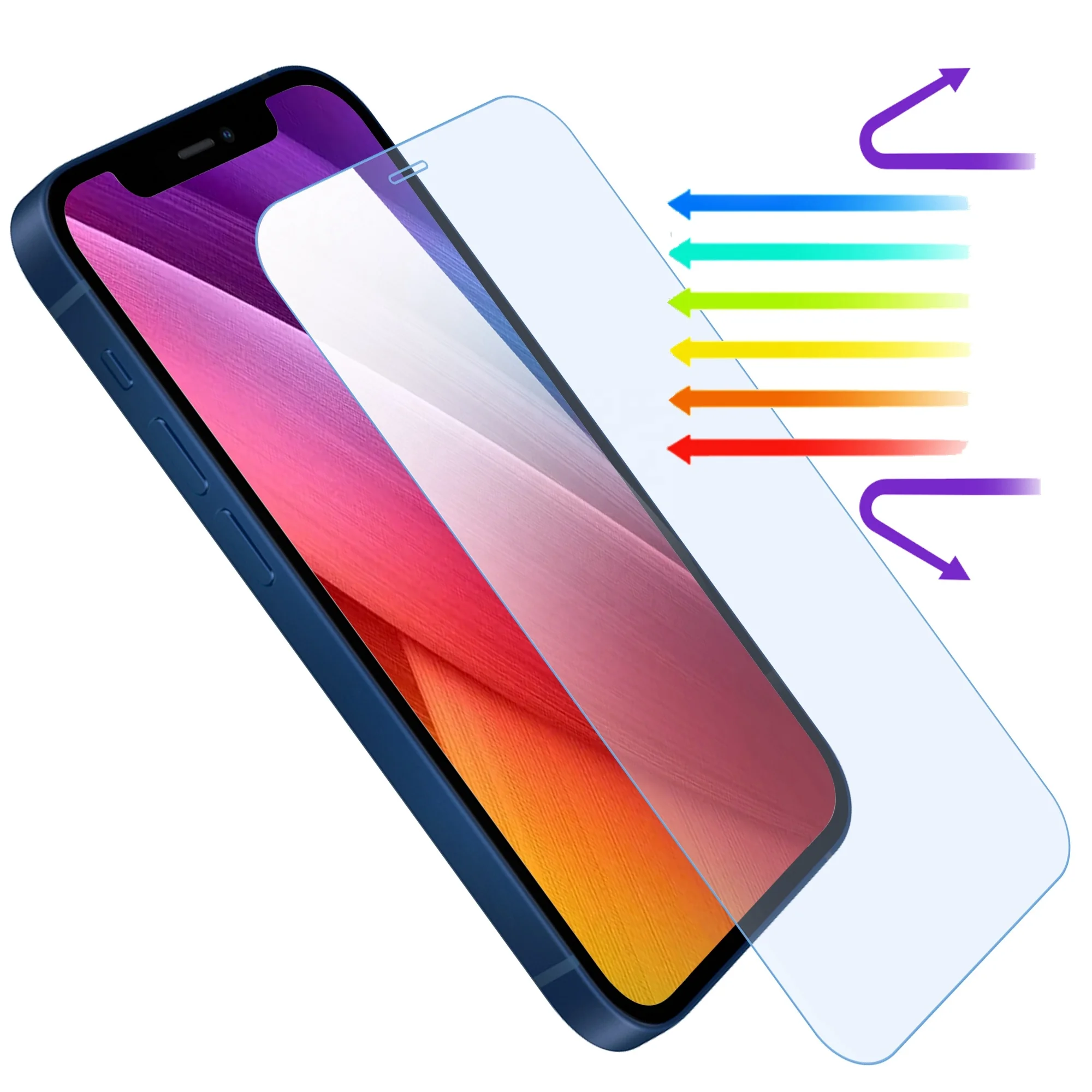 

For iphone 13 pro Max/13mini Eyes Protect 9H Anti Blue light UV Ray cut Reducing protective film Tempered glass screen protector