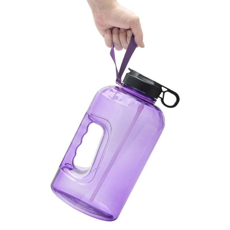 

3.78L one gallon sport water bottle transparent Large Capacity motivational Water Bottle PETG Plastic Time Marker custom logo, Customized color