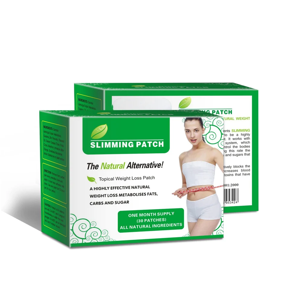 

60pcs=2 boxes 2018 Best Selling Magnetic Slimming Patches Slimming Detox Patch Slim Fast Patch, White and black