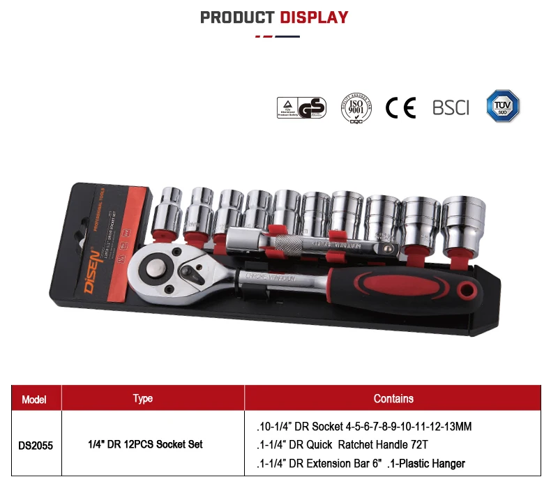 1 4 Drive 12pcs Crv Metric Mechanics Universal Socket Set - Buy 