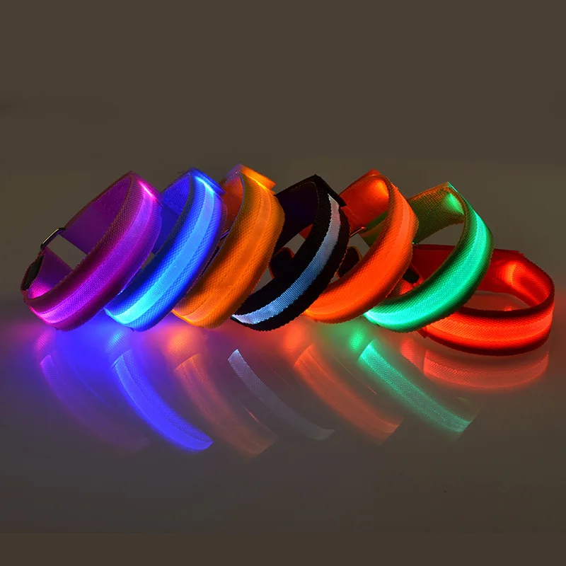 

Manufacturer New Design Adjustable Nylon Reflective Light LED Dog Collar, Red,black,blue,pink,green,orange,white,yellow