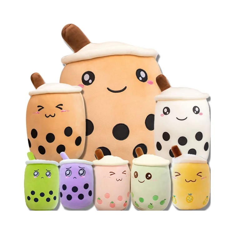 

24cm Cheap Bubble Tea Boba Plush Cute Fruit Drink Anime Plush Toys Stuffed Soft Bubble Milk Tea Plushie pillow