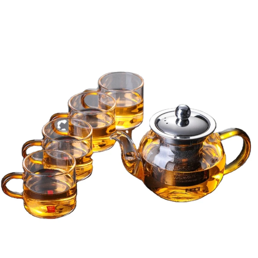 

New Product Gift Sets Hard Paper Box Sets Glass Christmas gift Teapot Set Made By High Borosilicate Glass, Clear