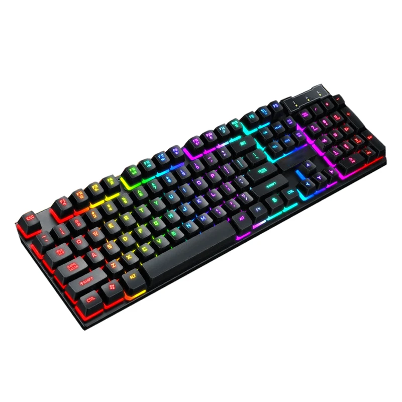 

Mechanical Keyboard Wired RGB LED Computer Gaming keyboard, Black