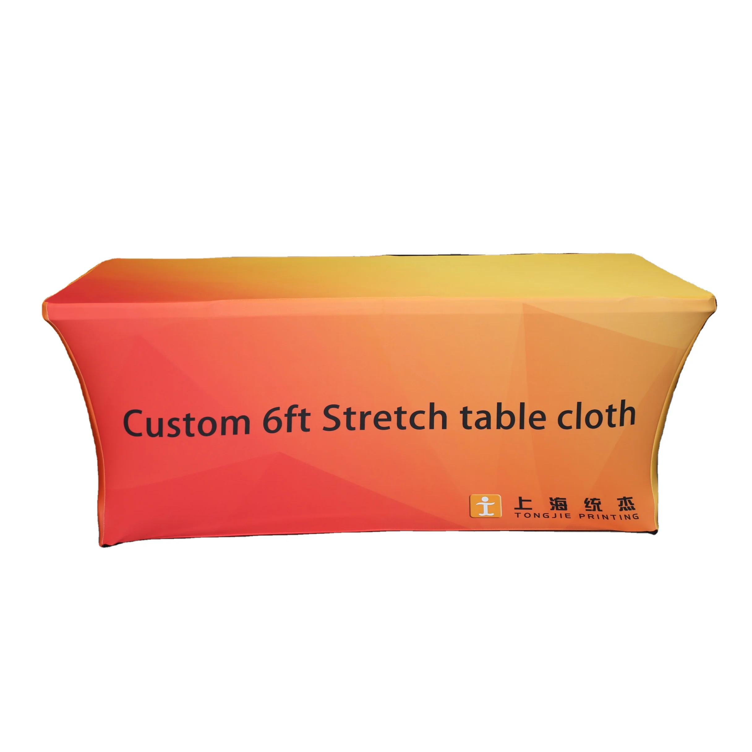 Custom Trade Show Sublimation Printed Logo Polyester Waterproof Fitted Stretch Spandex Table Cover Table Cloths