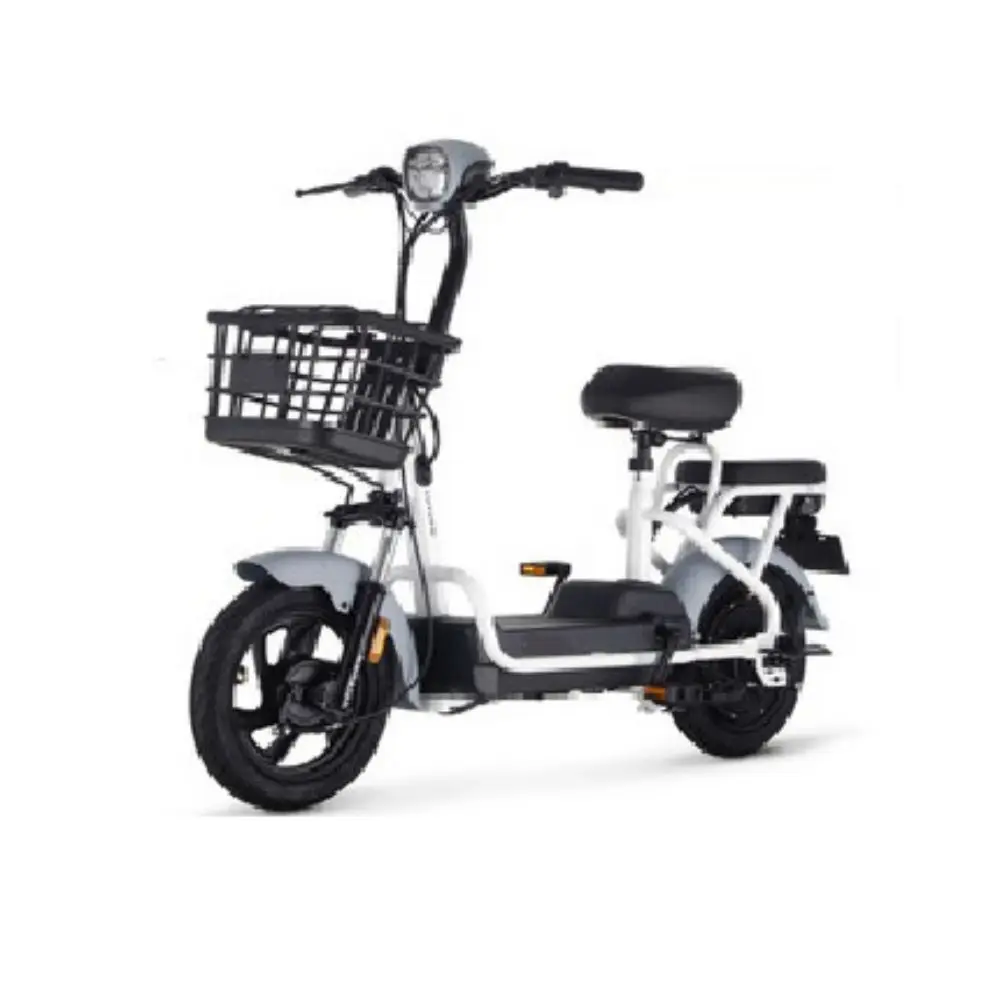 

350W 48V 12AH 14 inch cheap simple Commute lead acid battery iron body parent children electric scooter bike bicycle two seat