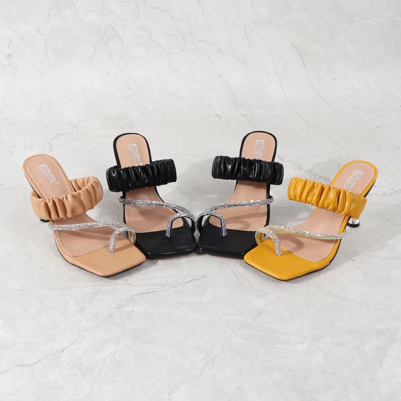 

2021 New Fashion Women Clear Thin Heels Open Toe Ring Heels Sandals