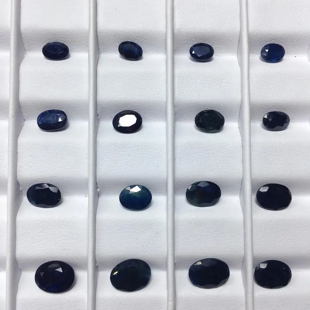 Top selling amazon free shipping wholesale dubai style hot sale oval black blue cheap gemstone price per carat natural sapphire