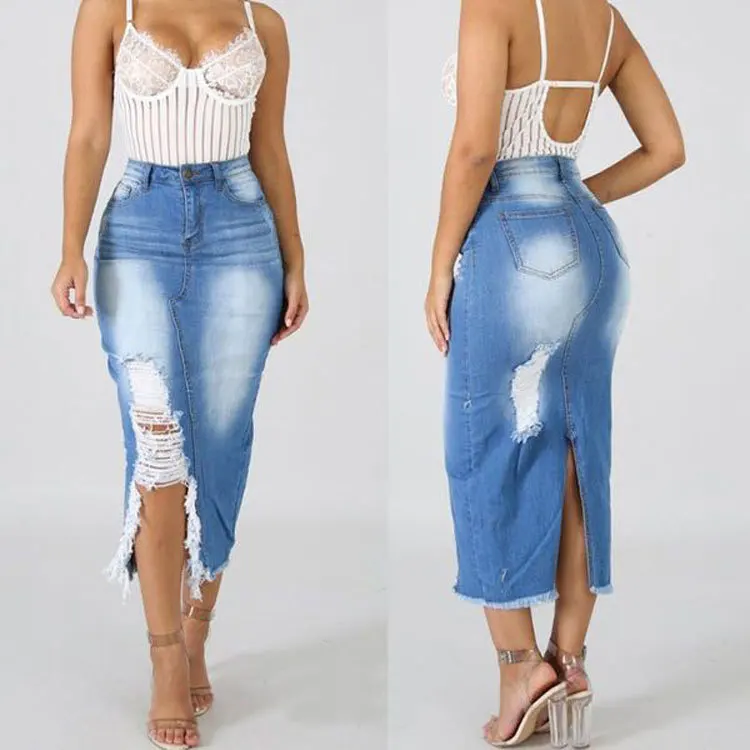 

F30421A ready to ship wholesale women denim Jeans Skirt Lady women's dresses, Customized color