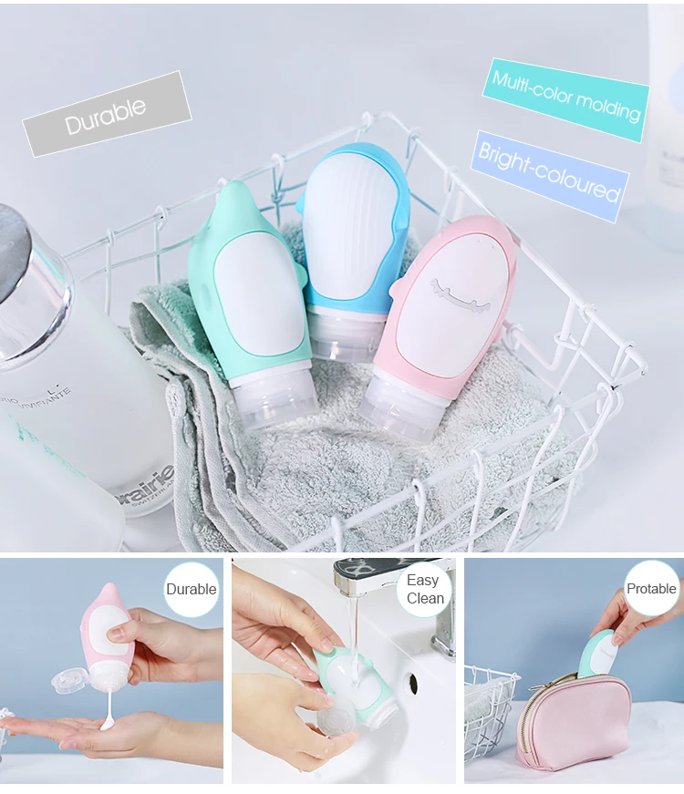 Customized Eco Non-toxic Size Silicone Travel Bottle Set Kit for Personal Care