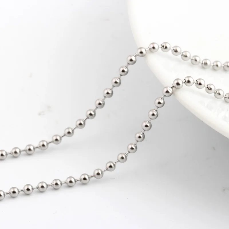 

Factory direct sale round bead stainless steel necklace titanium steel pendant with chain, Picture shows