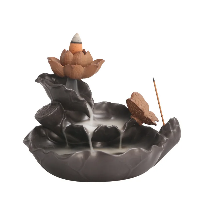 

Backflow Aromatherapy Oven Ceramics Lotus Pond Moonlight Creative Burner Home Decoration, Picture