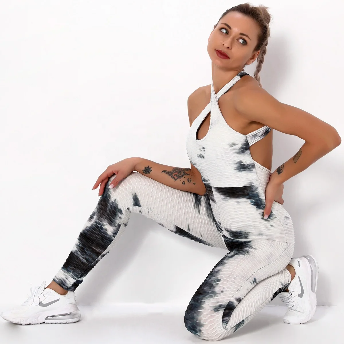 

Compression Fitness Yoga Bodysuit Activewear Sport Wear Workout Clothes Jumpsuit For Women, 11 colors