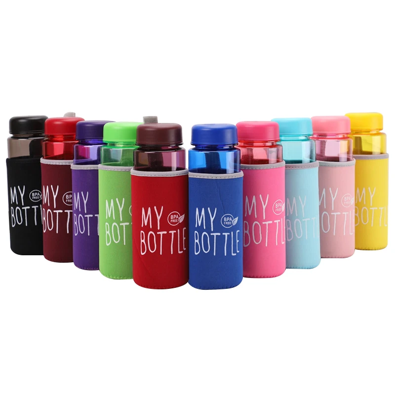 

YIWU COOL Custom My Bottle 500ML Beverage Sport Drinking disposable eco friendly Filter Plastic Water Bottle, Customized color