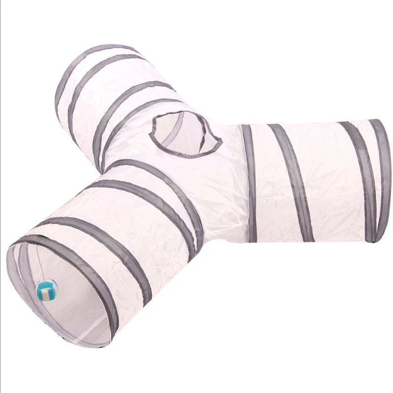 

Custom New Design Foldable Pet Interactive Collapsible Tube Toys Polyester Fabric Cat Tunnel With Holes, Picture