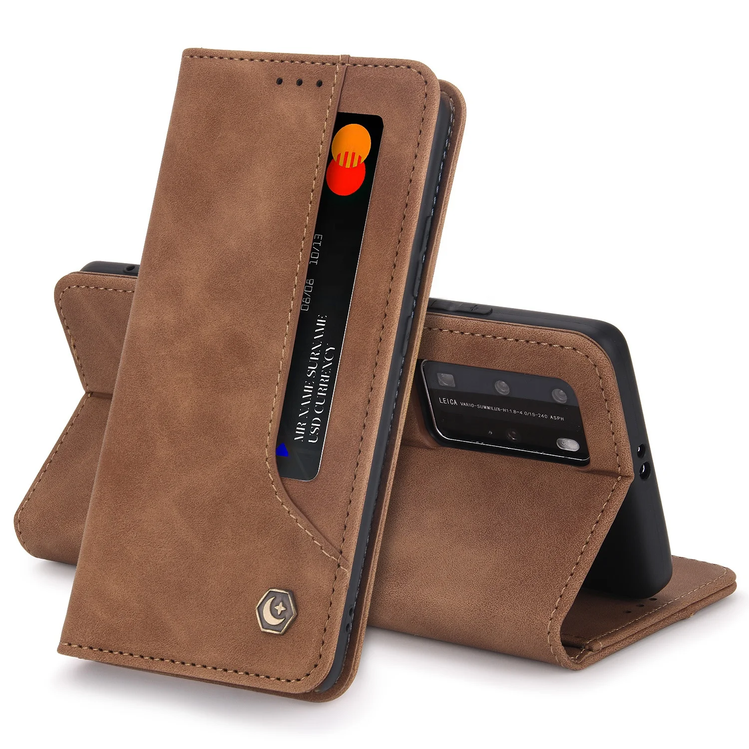 

Magnetic Leather Case for Huawei P40 Lite Pro Wallet Card Flip Phone Cover For P40 Pro+ Protector Cover for Mate 30 Pro