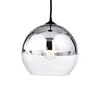 Shop decorative Ceiling Hanging Single Light Chrome Finish Glass Globe lampshade Pendant lamp 25CM