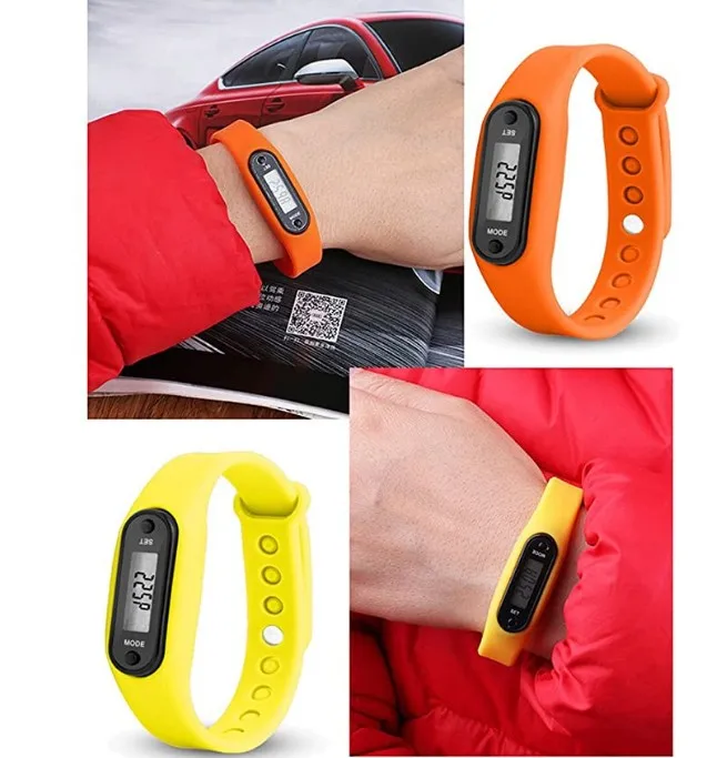
Stylish Colorful Run Step Walk Watch Waterproof Silicone Pedometer Bracelet Replacement WristBand with Buckle for Kids Women Men 