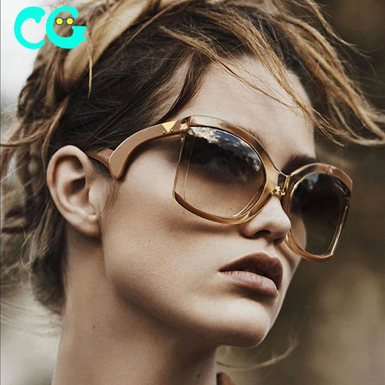 

2019 New Fashion Women Oversized Butterfly Style Gradient Sunglasses Vintage Design Sun Glasses, Picture