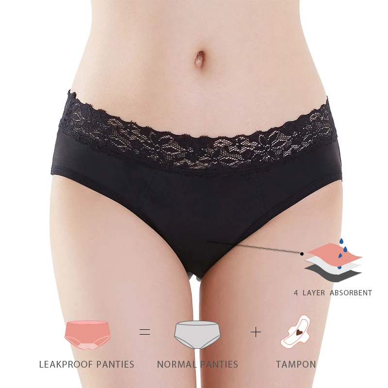 

LYNMISS Dropshipping Heavy Days Absorbent Period Underwear Hiphugger Leak Proof Menstrual Period Panties